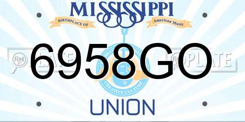 6958GO Mississippi License Plate