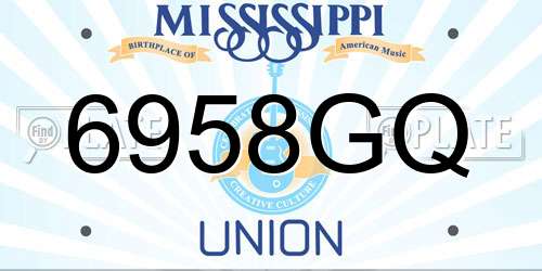 6958GQ Mississippi License Plate