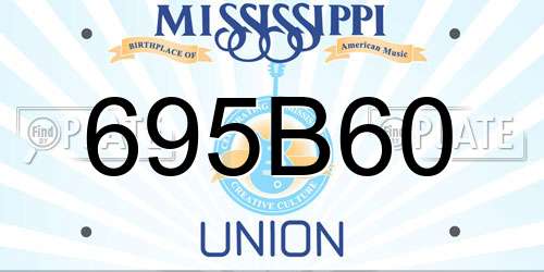 695B60 Mississippi License Plate