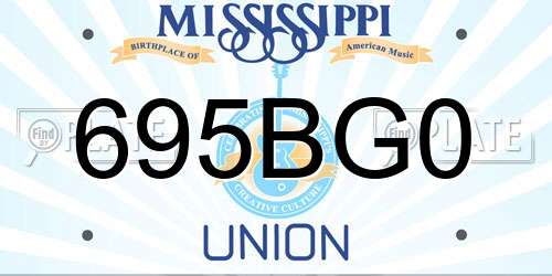 695BG0 Mississippi License Plate