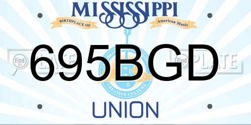 695BGD Mississippi License Plate