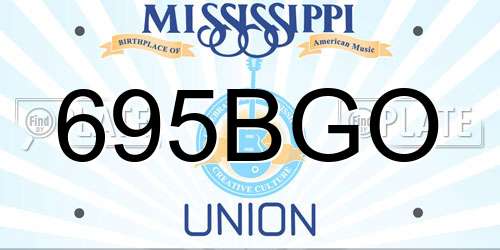 695BGO Mississippi License Plate