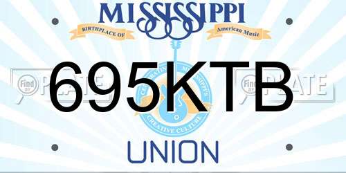 695KTB Mississippi License Plate