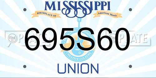695S60 Mississippi License Plate