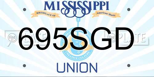695SGD Mississippi License Plate
