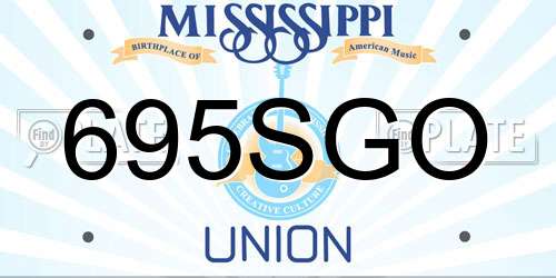 695SGO Mississippi License Plate