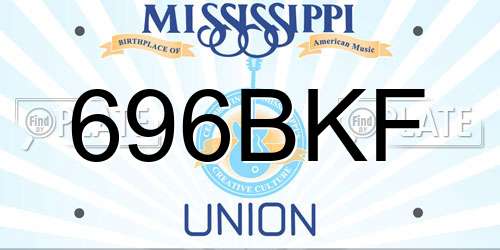 696BKF Mississippi License Plate