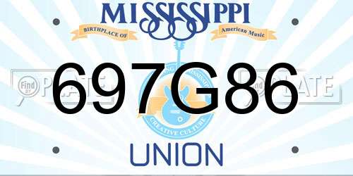 697G86 Mississippi License Plate