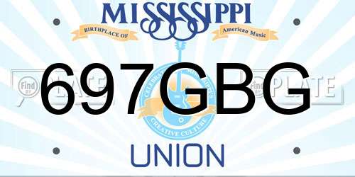 697GBG Mississippi License Plate
