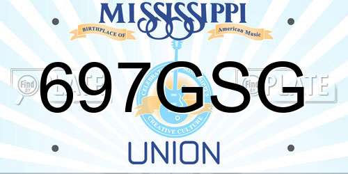697GSG Mississippi License Plate