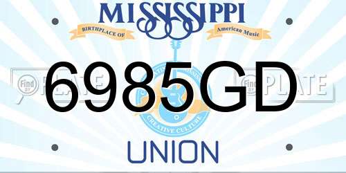6985GD Mississippi License Plate