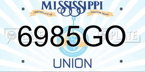 6985GO Mississippi License Plate