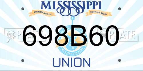 698B60 Mississippi License Plate