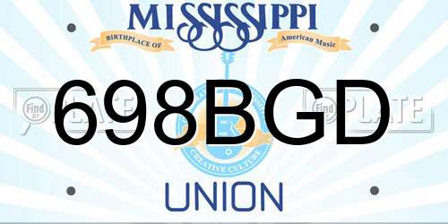 698BGD Mississippi License Plate