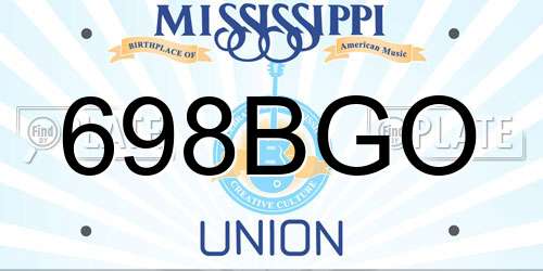 698BGO Mississippi License Plate