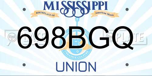 698BGQ Mississippi License Plate