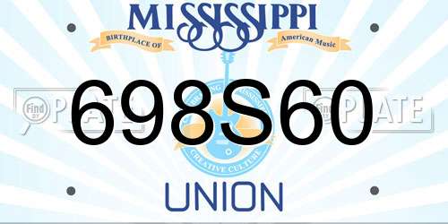 698S60 Mississippi License Plate