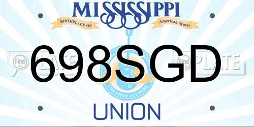 698SGD Mississippi License Plate