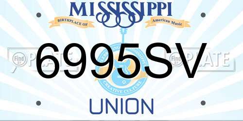 6995SV Mississippi License Plate