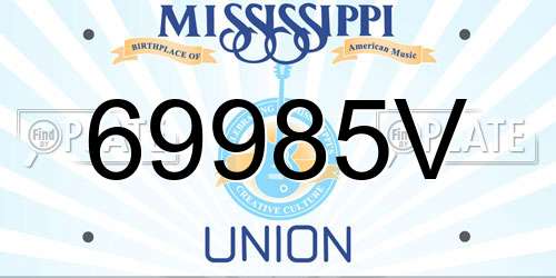 69985V Mississippi License Plate