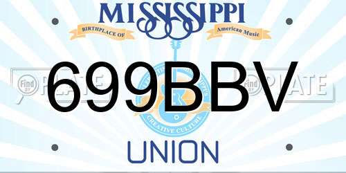 699BBV Mississippi License Plate