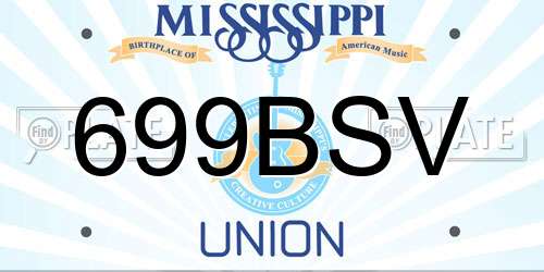 699BSV Mississippi License Plate