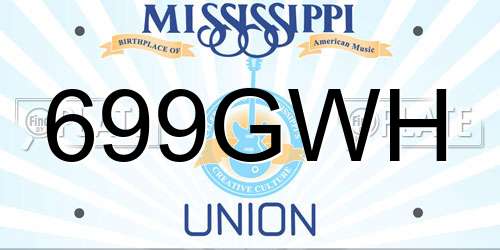 699GWH Mississippi License Plate