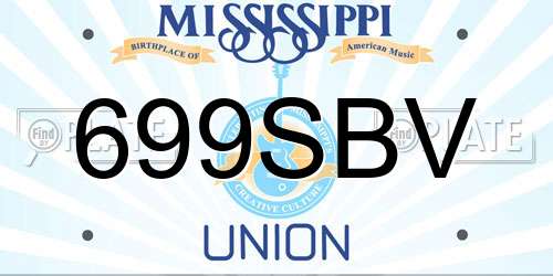 699SBV Mississippi License Plate