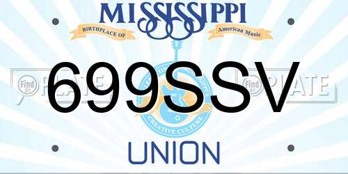 699SSV Mississippi License Plate