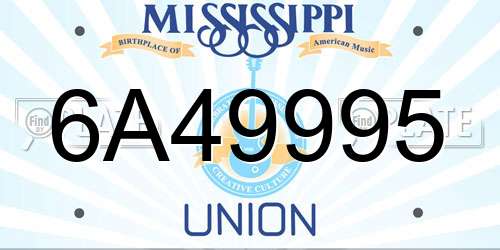 6A49995 Mississippi License Plate
