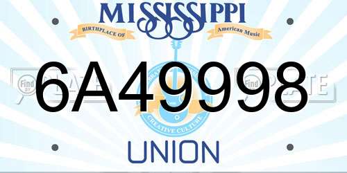 6A49998 Mississippi License Plate