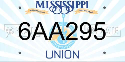 6AA295 Mississippi License Plate