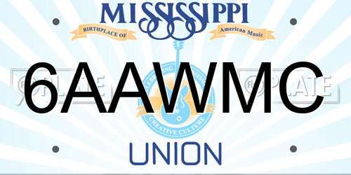 6AAWMC Mississippi License Plate