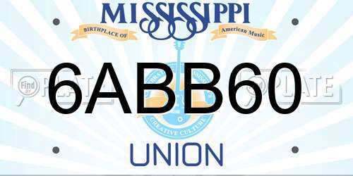 6ABB60 Mississippi License Plate