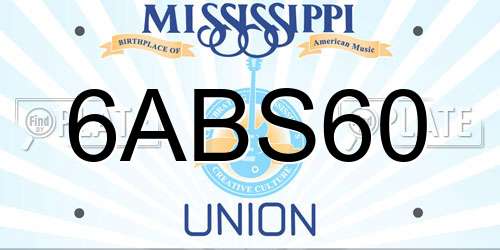 6ABS60 Mississippi License Plate