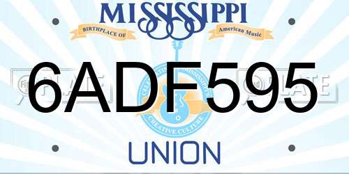 6ADF595 Mississippi License Plate