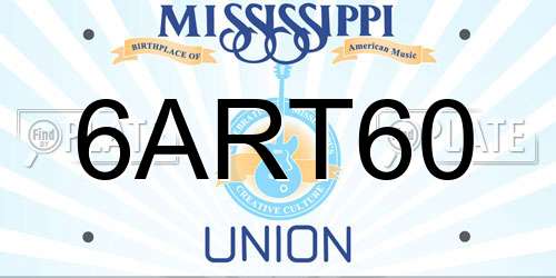 6ART60 Mississippi License Plate