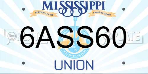 6ASS60 Mississippi License Plate