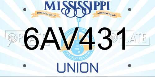 6AV431 Mississippi License Plate