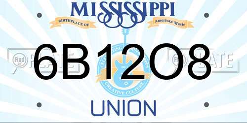 6B12O8 Mississippi License Plate