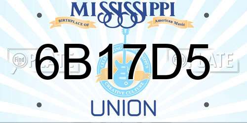 6B17D5 Mississippi License Plate