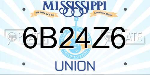 6B24Z6 Mississippi License Plate