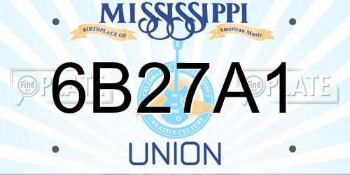 6B27A1 Mississippi License Plate