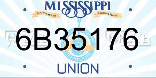 6B35176 Mississippi License Plate