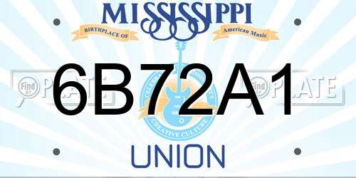 6B72A1 Mississippi License Plate