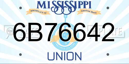 6B76642 Mississippi License Plate