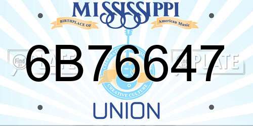 6B76647 Mississippi License Plate
