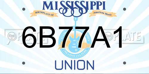 6B77A1 Mississippi License Plate