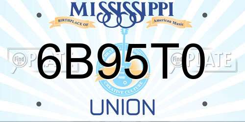 6B95T0 Mississippi License Plate