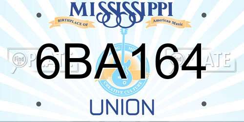 6BA164 Mississippi License Plate
